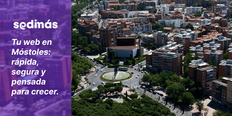 Diseño web en Móstoles. Banner de portada con la ciudad de Móstoles vista desde el aire.