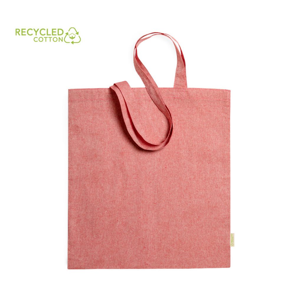Bolsa de tela color salmón estilo tote bag