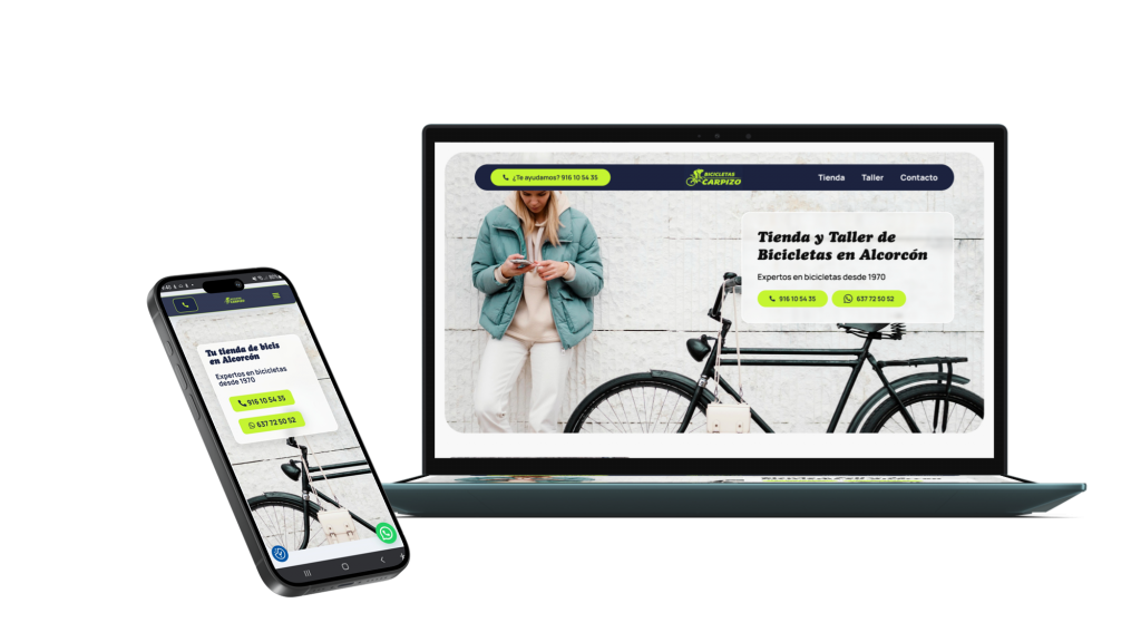 Imagen del mockup de Bicicletas Carpizo web